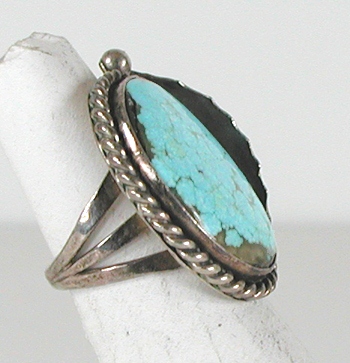 vintage sterling silver turquoise ring size 6 1/4