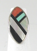 vintage sterling silver inlay ring