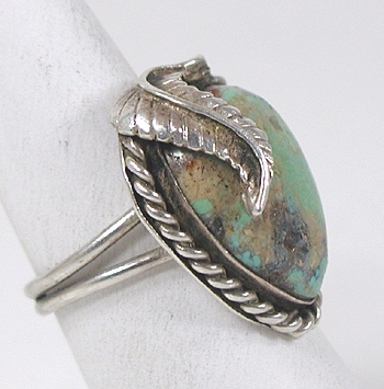 vintage sterling silver and Turquoise  ring size 9 1/2