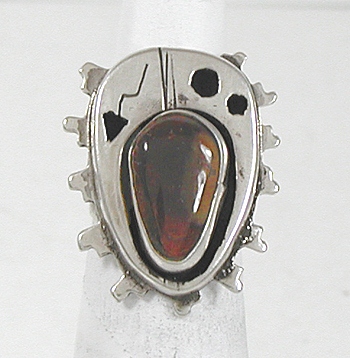 vintage sterling silver and Carnelian Ring size 4