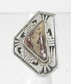 vintage sterling silver and Jasper Ring size 4