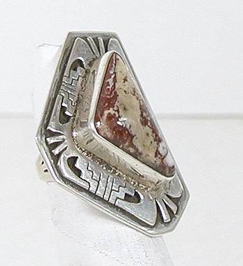 vintage sterling silver and Jasper Ring size 3 1/2