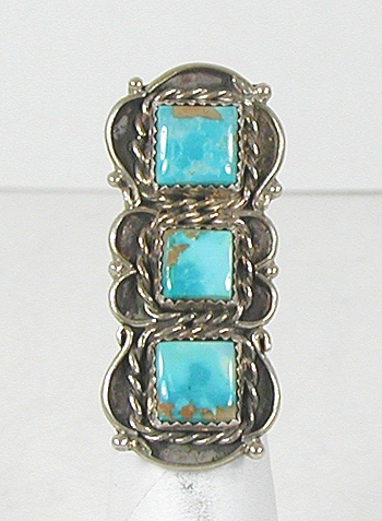 vintage sterling silver and Turquoise ring size 3 1/2