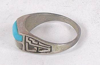 vintage sterling silver and Turquoise ring size 10 3/4