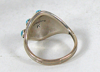 vintage Zuni sterling silver and Turquoise Cluster ring size 7 1/2