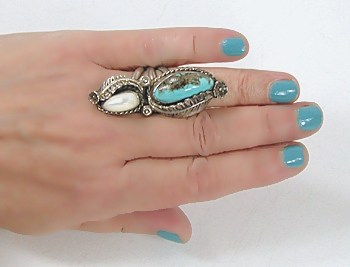 vintage sterling silver and Turquoise ring size 8 1/2