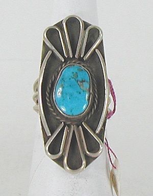 vintage sterling silver and Turquoise ring size 5 1/2