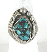 vintage sterling silver and Turquoise ring size 11 1/4