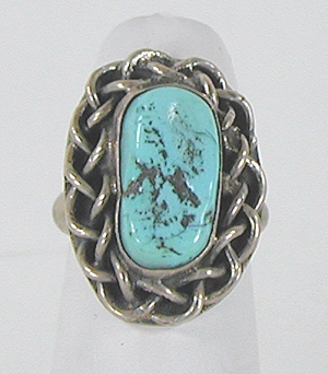 vintage sterling silver Turquoise Ring size 5 3/4