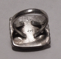 sterling silver multi-stone inlay ring size 10