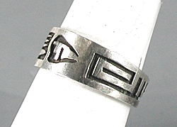 authentic Native American sterling silver overlay ring size 11  by Hopi artisan Cyrus Josytewa