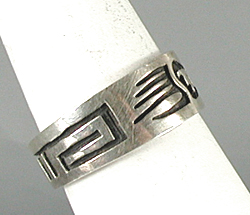 authentic Native American sterling silver overlay ring size 11  by Hopi artisan Cyrus Josytewa