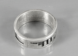 authentic Native American sterling silver overlay ring size 11  by Hopi artisan Cyrus Josytewa