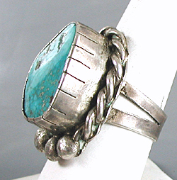 sterling silver Bird's Eye Turquoise Ring size 11 1/4