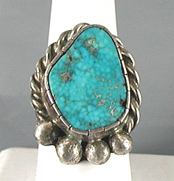 sterling silver Bird's Eye Turquoise Ring size 11 1/4