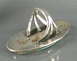 Authentic Native American sterling silver turquoise Ring size 10 1/4 by Navajo artisan Fannie Platero