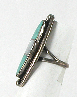 new old stock sterling silver Turquoise and mother of pearl Ring size 6