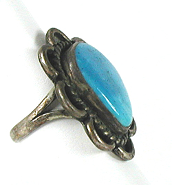 sterling silver blue Turquoise Ring size 5 1/2