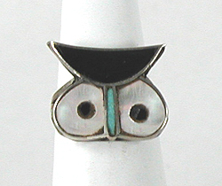 new old stock sterling silver Owl Ring size 2 1/2