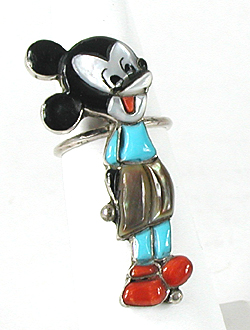 new old stock sterling silver Mickey Mouse Ring size 6 1/2
