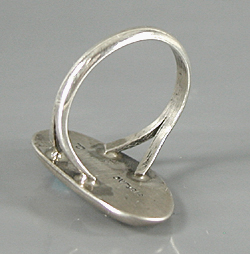 new old stock sterling silver shadowbox bear paw Turquoise  ring size 8 1/4