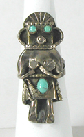 sterling silver Turquoise Kachina Ring size 8 1/4