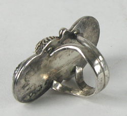sterling silver Black Mother of Pearl Ring size 8