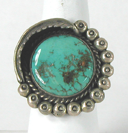 sterling silver Blue Gem Turquoise Ring size 9 1/2
