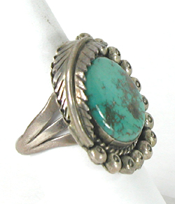 sterling silver Blue Gem Turquoise Ring size 9 1/2