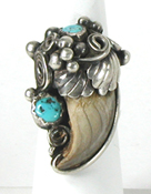 new old stock sterling silver Turquoise and Claw Ring size 9