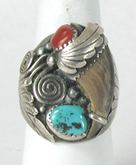 new old stock sterling silver Turquoise and Claw Ring size 9