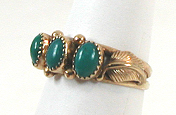 14K Gold Turquoise Ring size 6 1/2