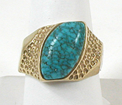 14K Gold Turquoise Ring size 11 1/2