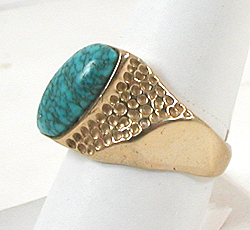 14K Gold Turquoise Ring size 11 1/2