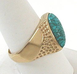 14K Gold Turquoise Ring size 11 1/2