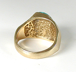 14K Gold Turquoise Ring size 11 1/2