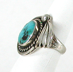 sterling silver Turquoise Ring size 4 3/4