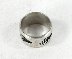 authentic Native American sterling silver Badger Paw Ring size 9 1/4 by Hopi silversmith Charlotte Andrews