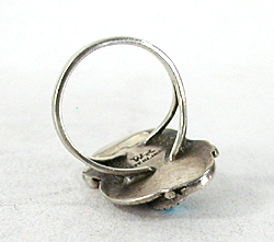 sterling silver Coral and Turquoise Ring size 6 1/4