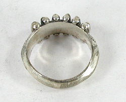 sterling silver Needlepoint Coral Ring size 6 3/4 by Zuni silversmith Janice Paloma