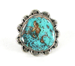 authentic Native American  turquoise Ring size 8 by Cochiti silversmith Jerry Quintana