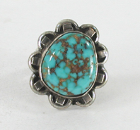 authentic Native American  turquoise Ring size 7 by Navajo silversmith Jerry Quintana
