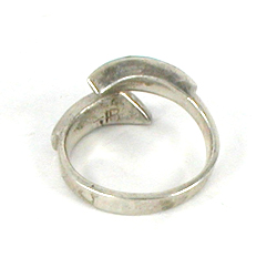 sterling silver wing wrap ring size 8 1/4 inlay with turquoise, opal and jet